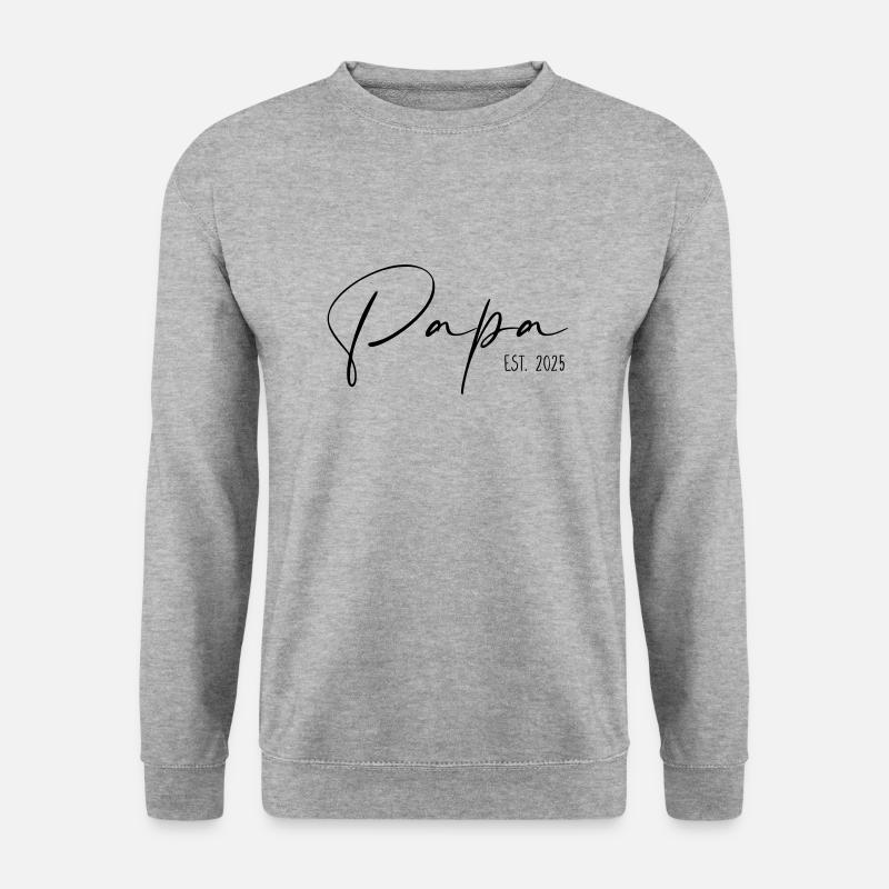 Papa Est 2025 - Unisex Pullover - Weißgrau meliert