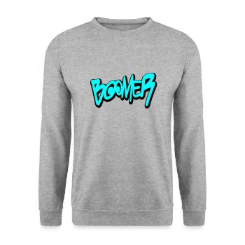 Boomer - Unisex Pullover - Weißgrau meliert - Vorne - Alina (178cm) & Michal (187cm)