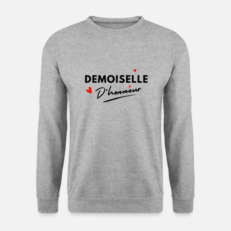 Brautjungfernherzen - Brautgeschenk - Unisex Pullover - Weißgrau meliert