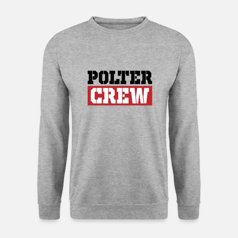 Polter Crew - Unisex Pullover - Weißgrau meliert