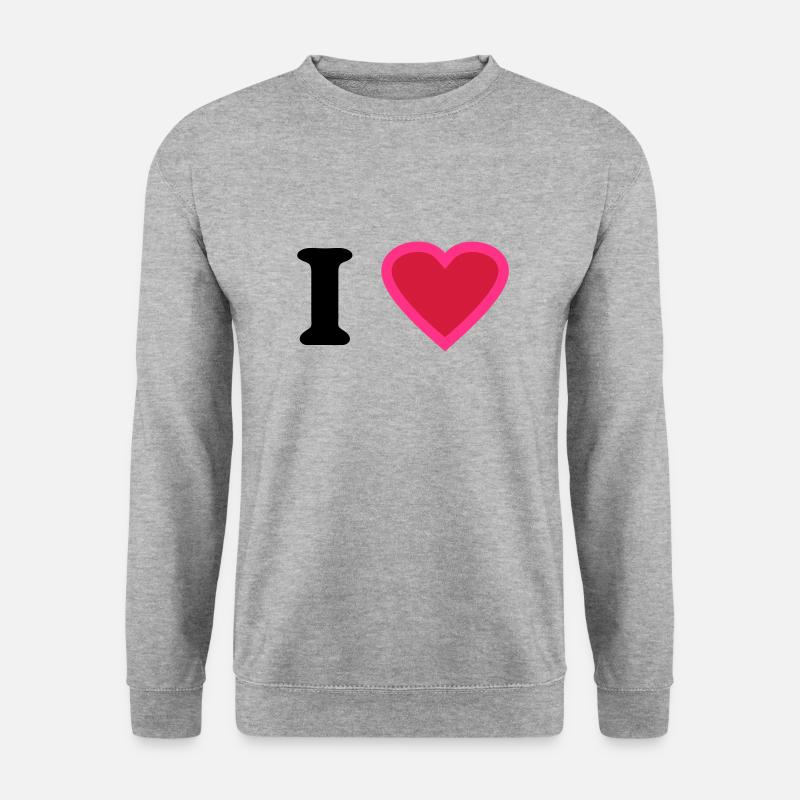 i love - Unisex Pullover - Weißgrau meliert