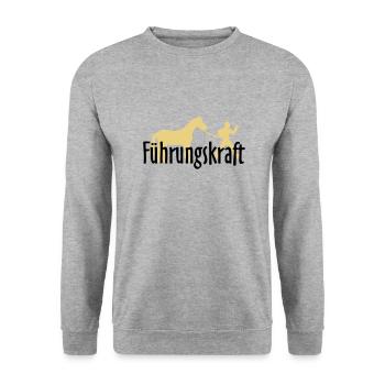 fuehrungskraft1 - Sweat-shirt Unisexe - gris chiné - Devant - Alina (178cm) & Michal (187cm)