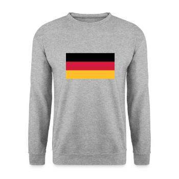 Deutschlandflagge - Unisex Pullover - Weißgrau meliert - Vorne - Alina (178cm) & Michal (187cm)
