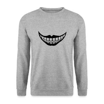Mund - Unisex Pullover - Weißgrau meliert - Vorne - Alina (178cm) & Michal (187cm)