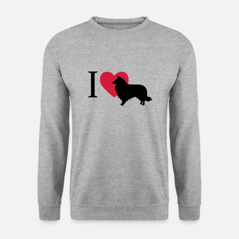 J'aime Collie - Sweat-shirt Unisexe - gris chiné
