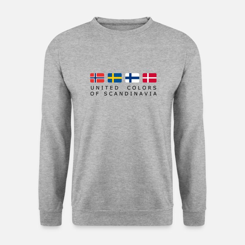UNITED COLORS OF SCANDINAVIA black-lettered - Unisex Pullover - Weißgrau meliert