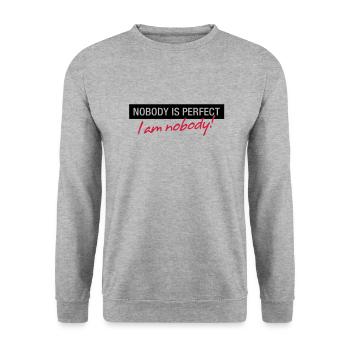 Personne n est parfait. Je ne suis personne! - Sweat-shirt Unisexe - gris chiné - Devant - Alina (178cm) & Michal (187cm)