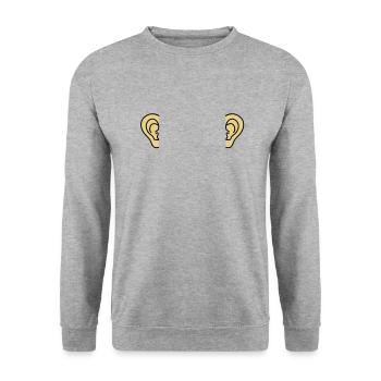 ears - Unisex Sweatshirt - salt & pepper - Front - Alina (178cm) & Michal (187cm)