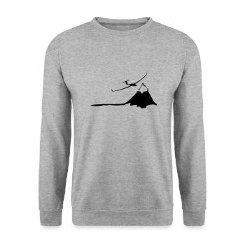 segelflugzeug - Unisex Pullover - Weißgrau meliert - Vorne - Alina (178cm) & Michal (187cm)