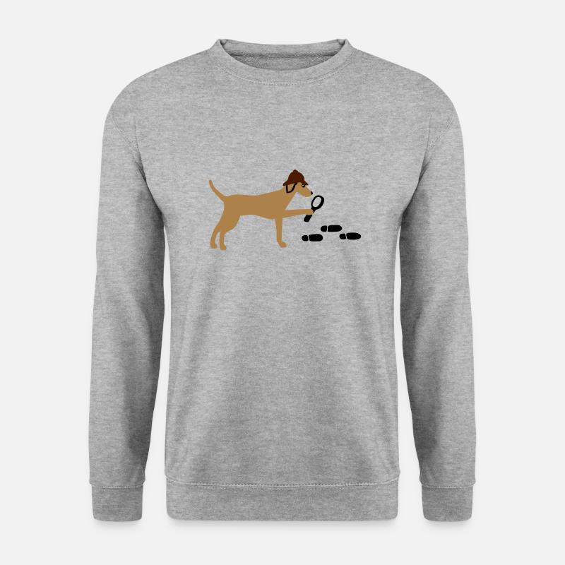 Mantrailer Viszla Vektor - Unisex Pullover - Weißgrau meliert