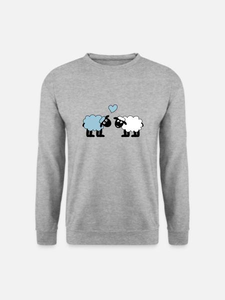 mouton joyeusement amoureux mouton mouton cœur d’agneau - Sweat-shirt Unisexe - gris chiné