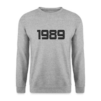 1989 - Unisex Pullover - Weißgrau meliert - Vorne - Alina (178cm) & Michal (187cm)