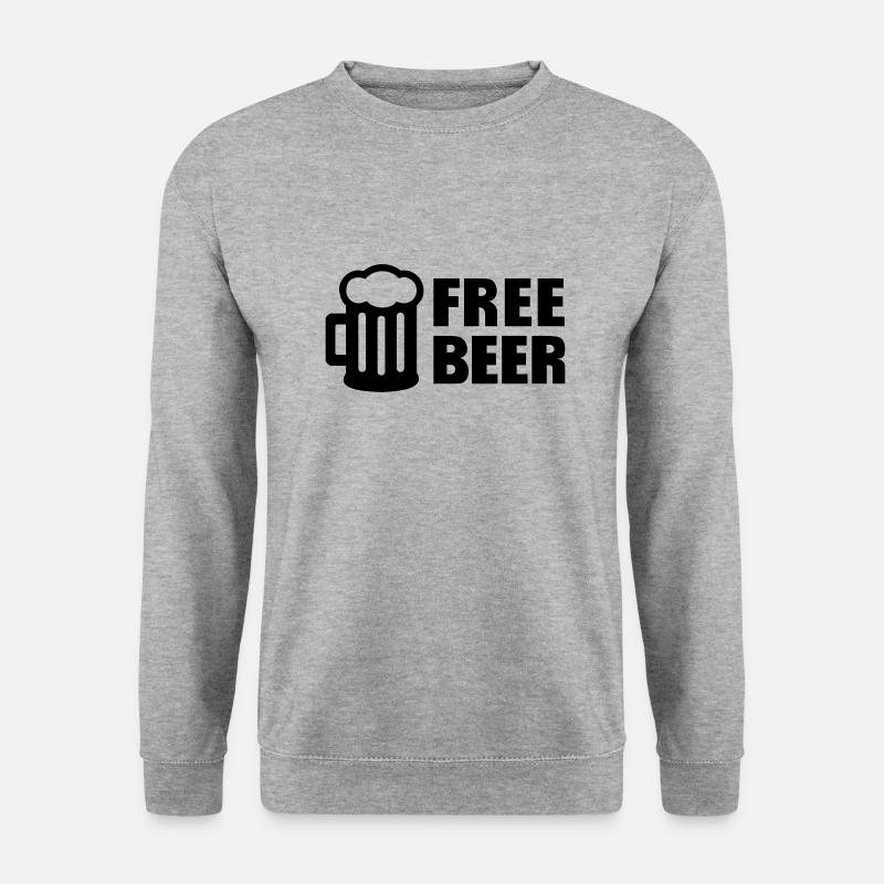 Free Beer - Unisex Pullover - Weißgrau meliert