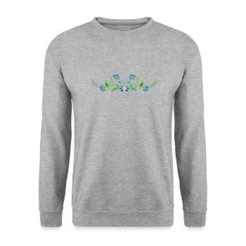 flower blue - Unisex Sweatshirt - salt & pepper - Front - Alina (178cm) & Michal (187cm)