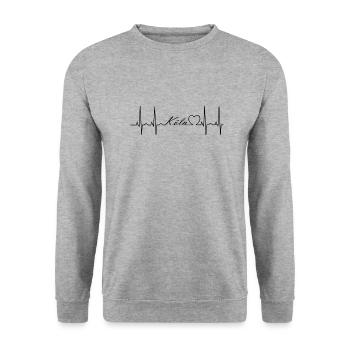 Cologne - Sweat-shirt Unisexe - gris chiné - Devant - Alina (178cm) & Michal (187cm)