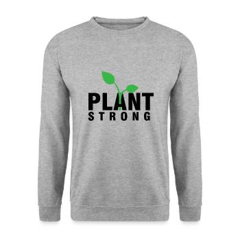 Plant strong vegan vegetable gift meatless - Unisex Sweatshirt - salt & pepper - Front - Alina (178cm) & Michal (187cm)