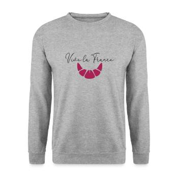 Vive la France, France, Croissant, Europe, Vie - Sweat-shirt Unisexe - gris chiné - Devant - Alina (178cm) & Michal (187cm)
