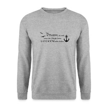 Sturm und Locken - Unisex Pullover - Weißgrau meliert - Vorne - Alina (178cm) & Michal (187cm)