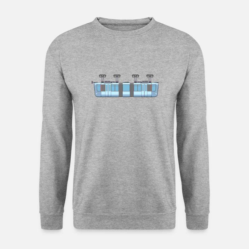 Schwebebahn kurz - Unisex Pullover - Weißgrau meliert