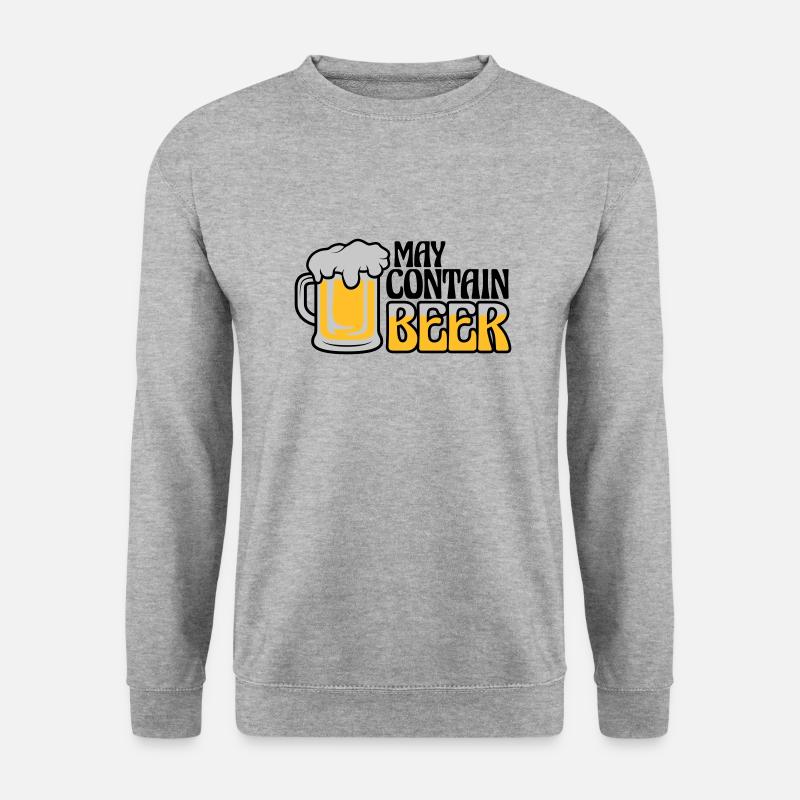 May Contain Beer Spruch - Unisex Pullover - Weißgrau meliert