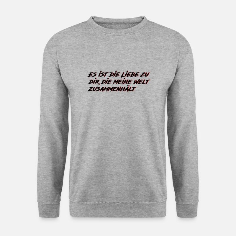 Liebes Spruch - Unisex Pullover - Weißgrau meliert