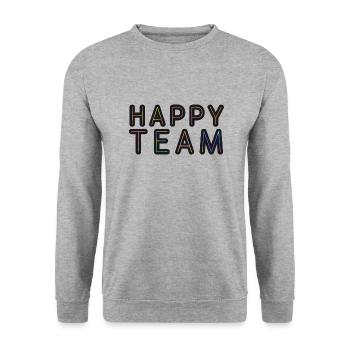 Happy Team, Team Player & Team Building - Unisex Sweatshirt - salt & pepper - Front - Alina (178cm) & Michal (187cm)