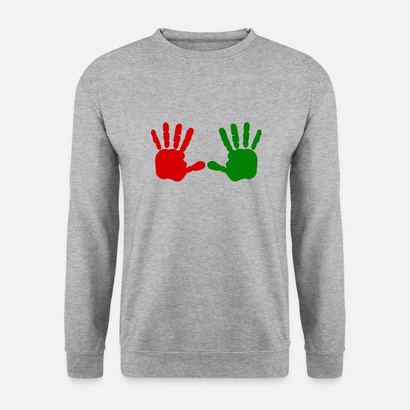 Iran - Iran - Rote hand - blut hand - Unisex Pullover - Weißgrau meliert