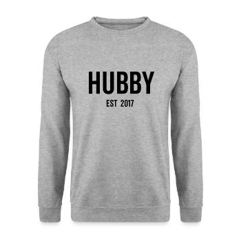 Hubby Est 2017 - Unisex Sweatshirt - salt & pepper - Front - Alina (178cm) & Michal (187cm)