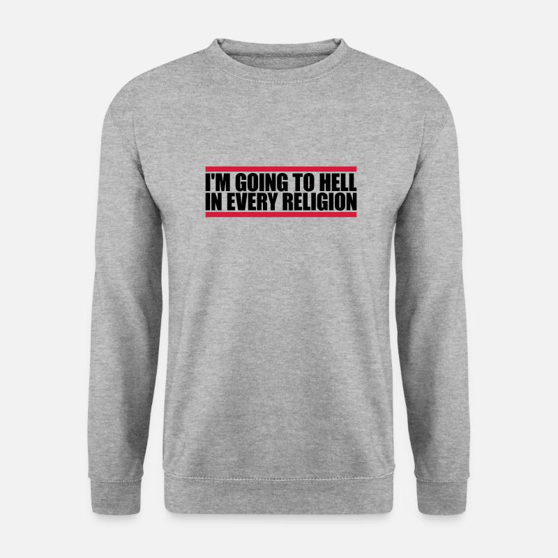 im going to hell - Unisex Pullover - Weißgrau meliert