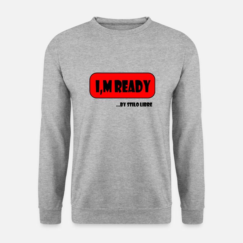 Im fertiges Design - Unisex Pullover - Weißgrau meliert