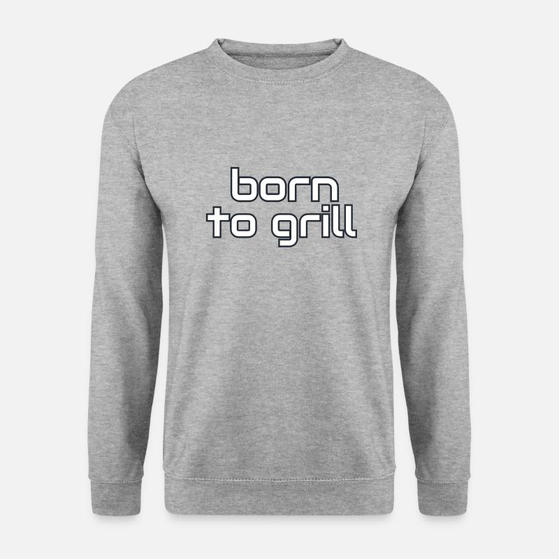 Born to Grill - Unisex Pullover - Weißgrau meliert
