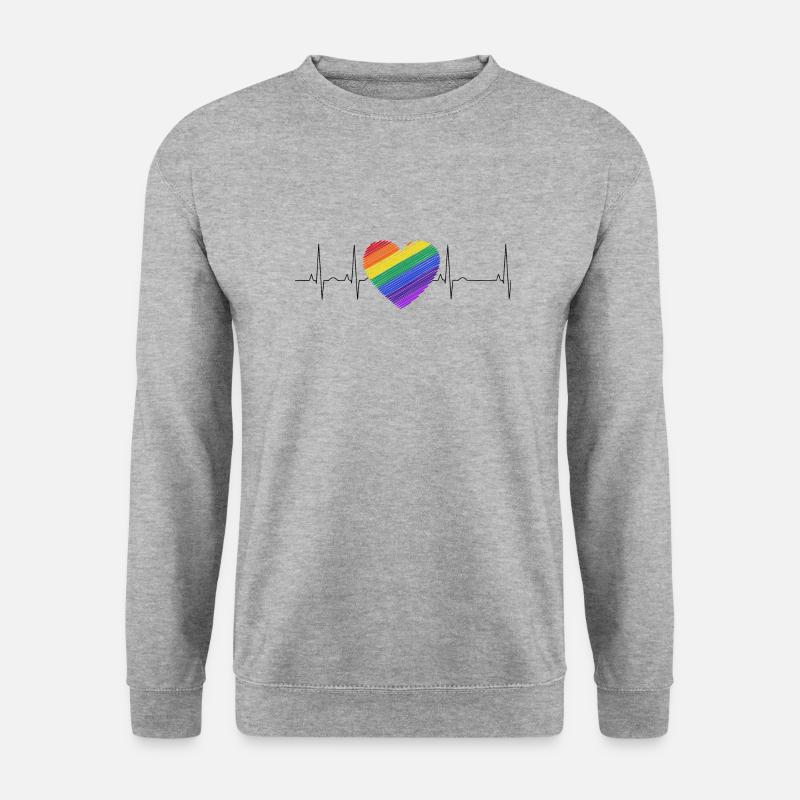 Heart palpitations Heart Rainbow Diversity - Unisex Sweatshirt - salt & pepper