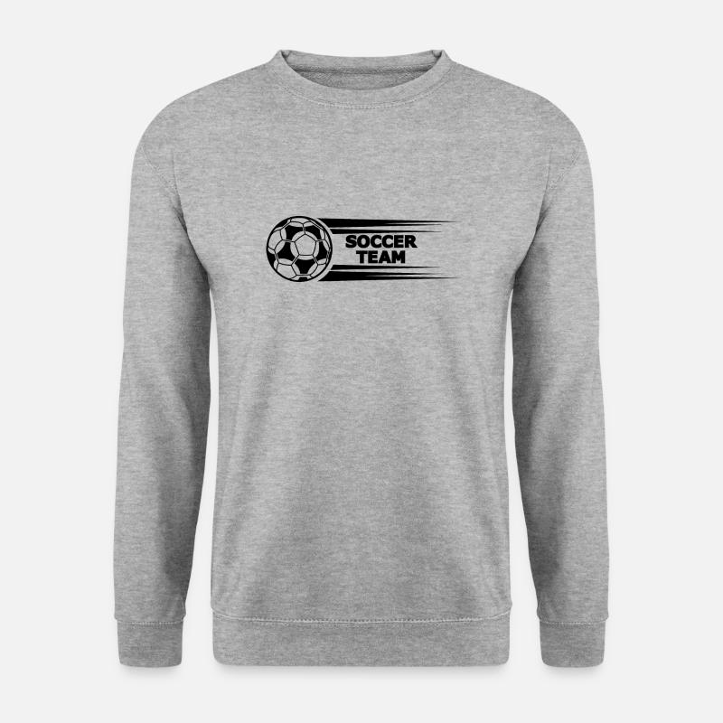 Fußball Soccer - Unisex Pullover - Weißgrau meliert