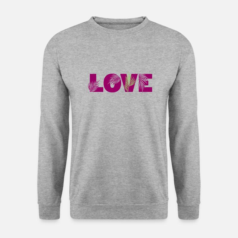 Love Palm - Unisex Pullover - Weißgrau meliert