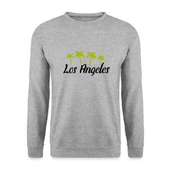 los angeles - Unisex Pullover - Weißgrau meliert - Vorne - Alina (178cm) & Michal (187cm)