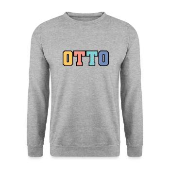 Name - Otto - Unisex Pullover - Weißgrau meliert - Vorne - Alina (178cm) & Michal (187cm)