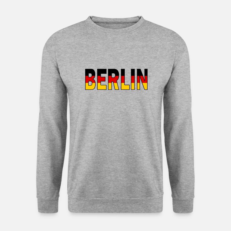 Berlin in Nationalfarben - Unisex Pullover - Weißgrau meliert