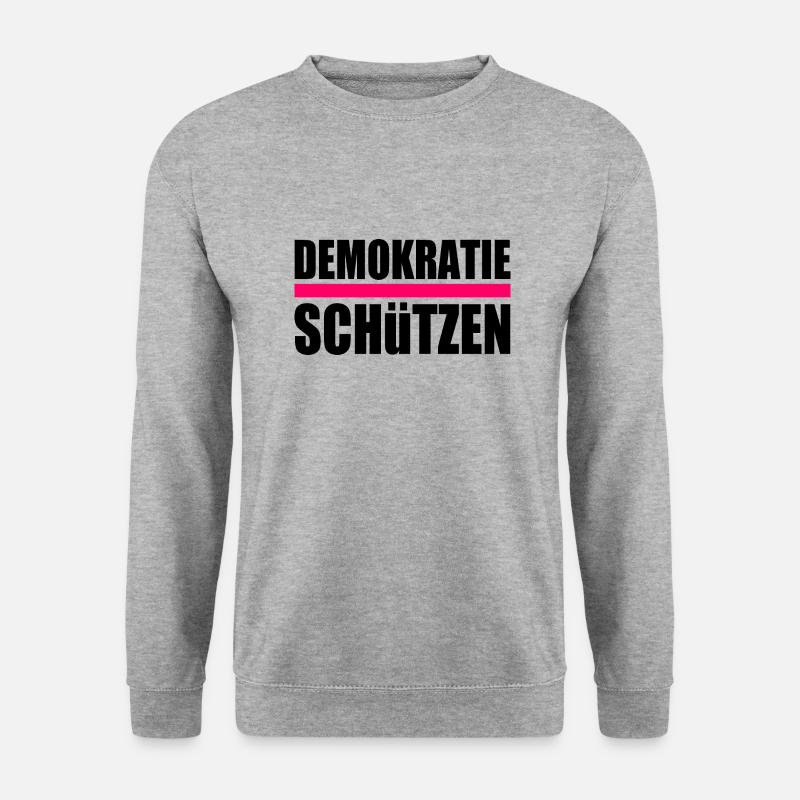 Demokratie schützen - Unisex Pullover - Weißgrau meliert