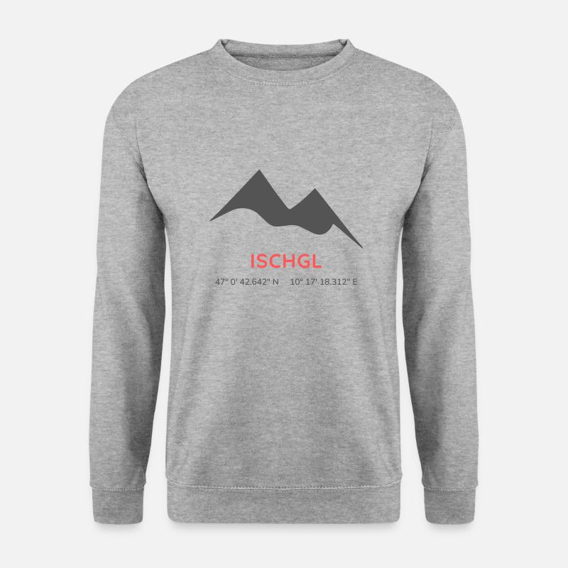 Minimalistisches Ischgl-Logo - Unisex Pullover - Weißgrau meliert