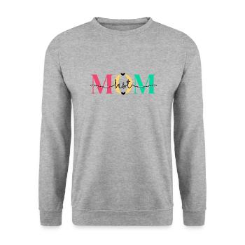 Best Mom bunt 2 - Unisex Pullover - Weißgrau meliert - Vorne - Alina (178cm) & Michal (187cm)