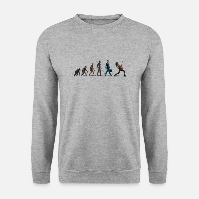 Evolution Guitariste 06 2024 2 - Sweat-shirt Unisexe - gris chiné