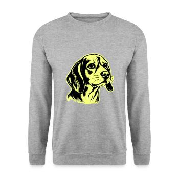 Beagle Dog Head - Unisex Sweatshirt - salt & pepper - Front - Alina (178cm) & Michal (187cm)