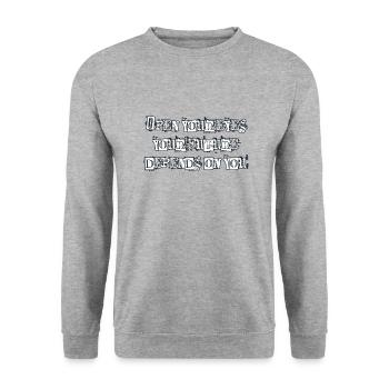 Open your eyes - Sweat-shirt Unisexe - gris chiné - Devant - Alina (178cm) & Michal (187cm)