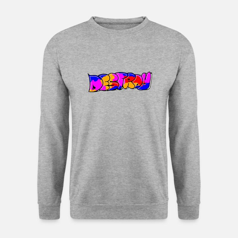 Destroy - Unisex Pullover - Weißgrau meliert