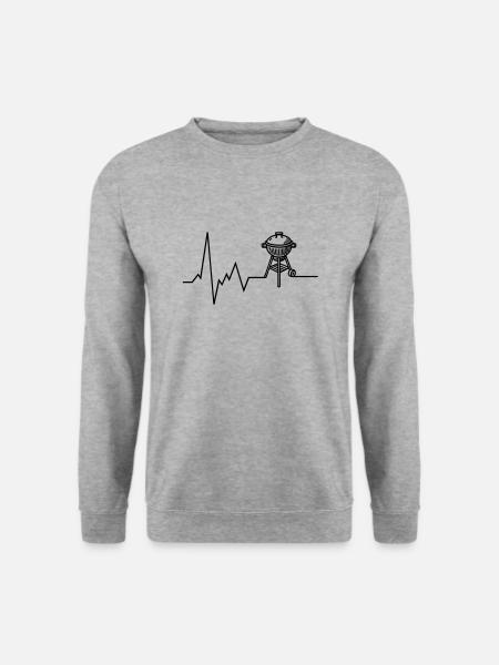 Heartbeat BBQ Grill Grilling - Unisex Sweatshirt - salt & pepper
