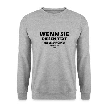 Wenn Sie lesen können! - Unisex Pullover - Weißgrau meliert - Vorne - Alina (178cm) & Michal (187cm)