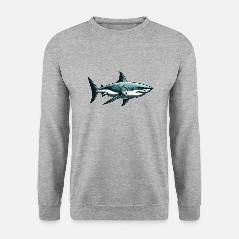 Weißer Hai - Unisex Pullover - Weißgrau meliert