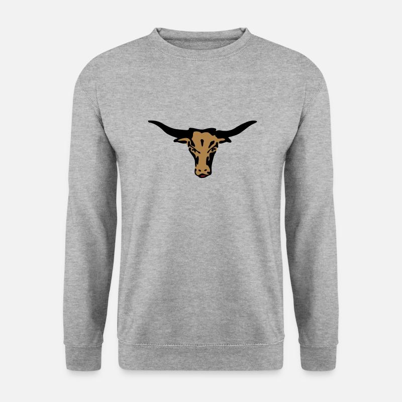 longhorn texas - Unisex Pullover - Weißgrau meliert