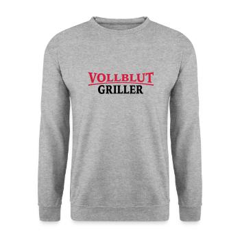 grillen - Unisex Pullover - Weißgrau meliert - Vorne - Alina (178cm) & Michal (187cm)