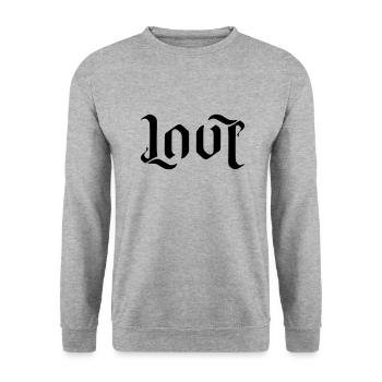 LOVE AMBIGRAM FONT - Unisex Sweatshirt - salt & pepper - Front - Alina (178cm) & Michal (187cm)